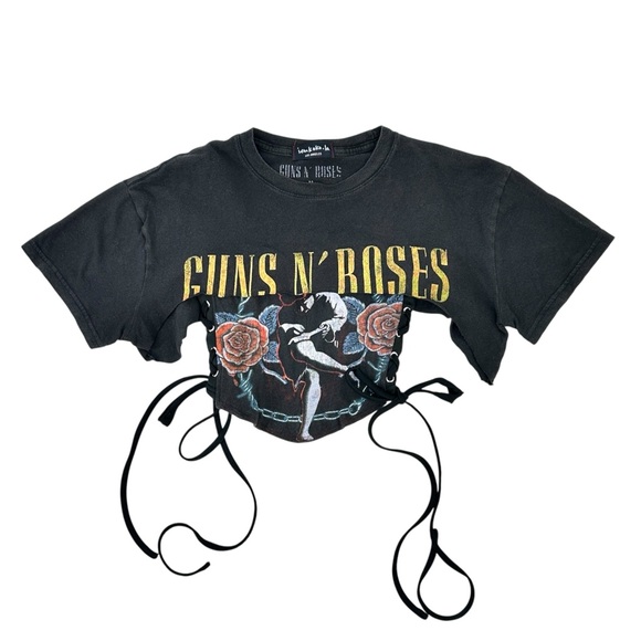 Vintage Tops - I Am Koko LA Upcycled Vintage 2 Piece Set Guns N Roses Corset Shrug T-shirt Top